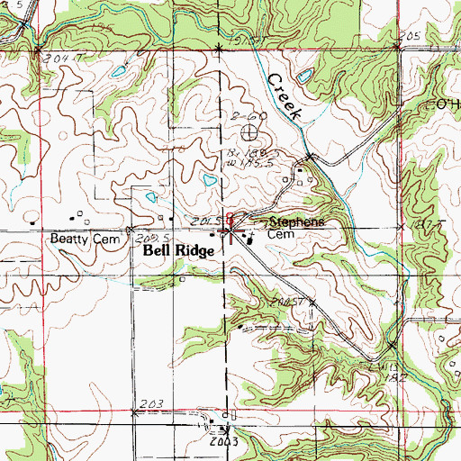 Topographic Map of Bell Ridge, IL