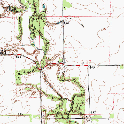 Topographic Map of Bloomfield School (historical), IL