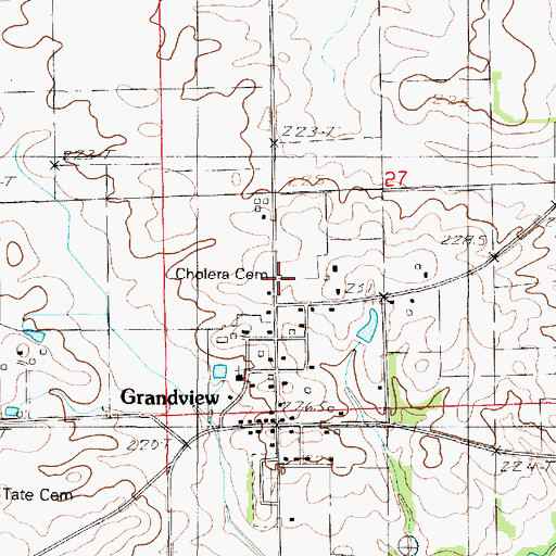 Topographic Map of Cholera Cemetery, IL