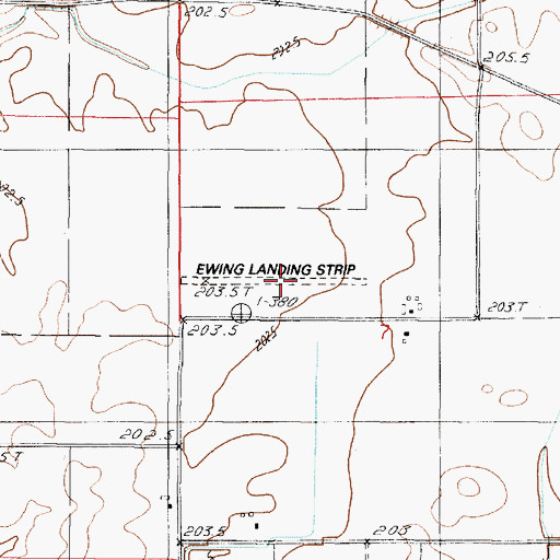 Topographic Map of Ewing Landing Strip (historical), IL