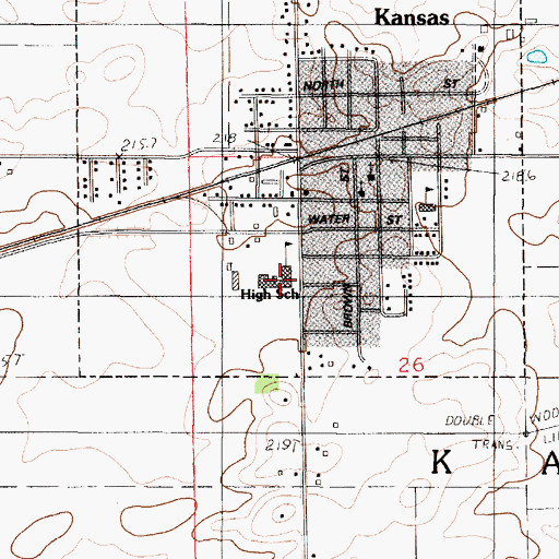 Topographic Map of Kansas High School, IL
