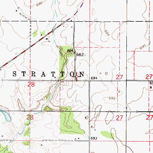 Topographic Map of Lanes Branch School (historical), IL