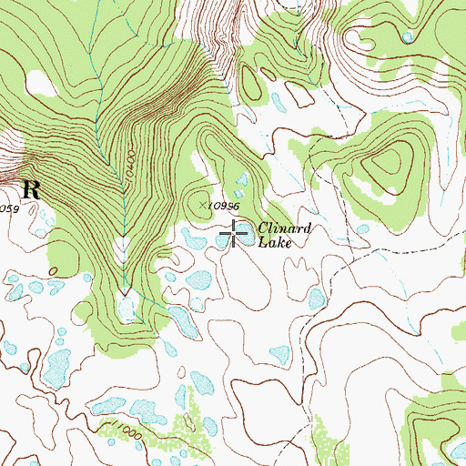 Topographic Map of Clinard Lake, CO
