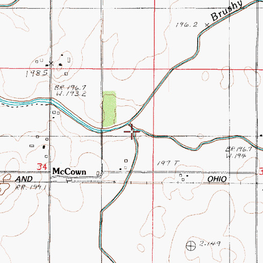 Topographic Map of McCown Branch, IL