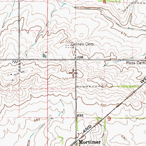 Topographic Map of Mount Olive School (historical), IL