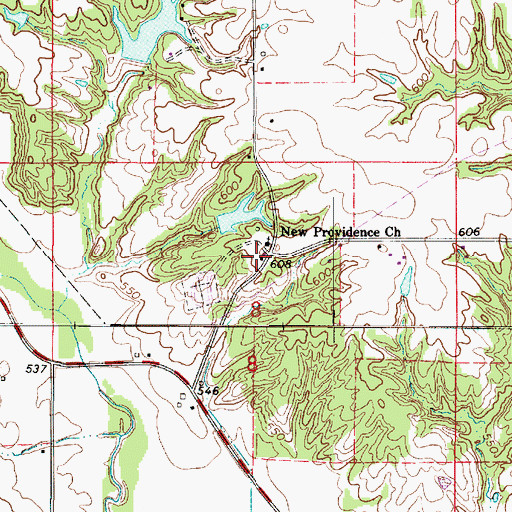Topographic Map of New Providence School (historical), IL
