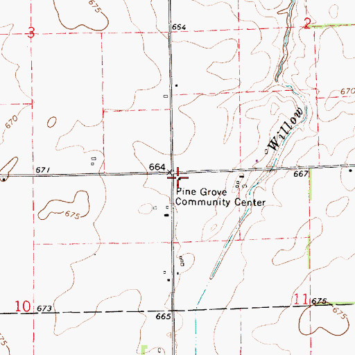 Topographic Map of Pine Grove School (historical), IL