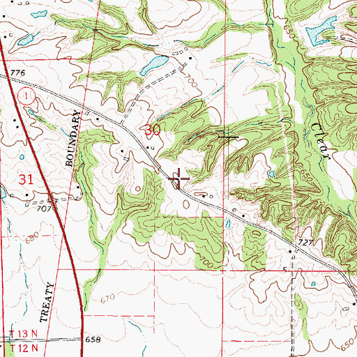 Topographic Map of Rhodes School (historical), IL