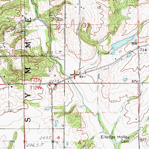 Topographic Map of South Union School (historical), IL
