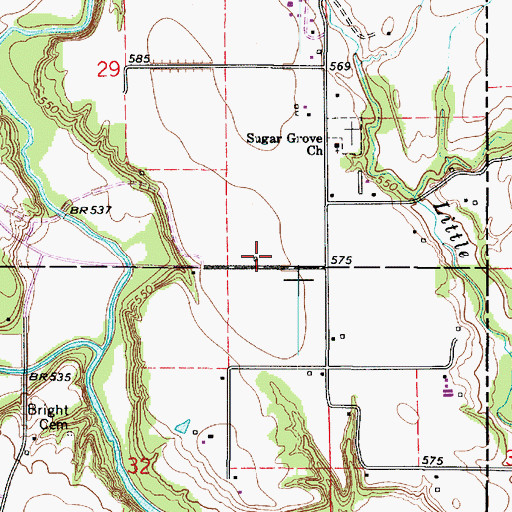 Topographic Map of Sugar Grove School (historical), IL