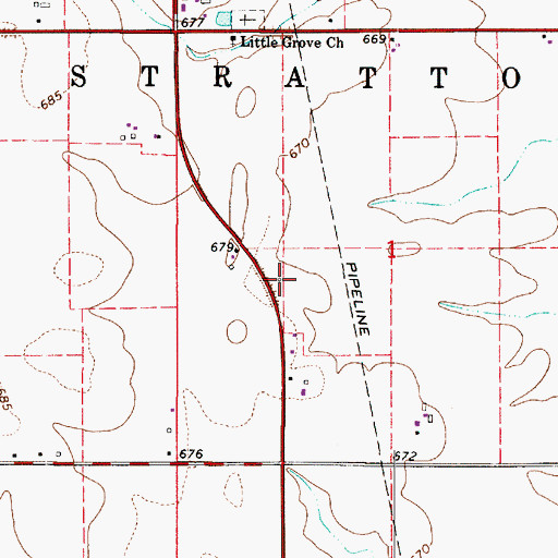 Topographic Map of Superior School (historical), IL