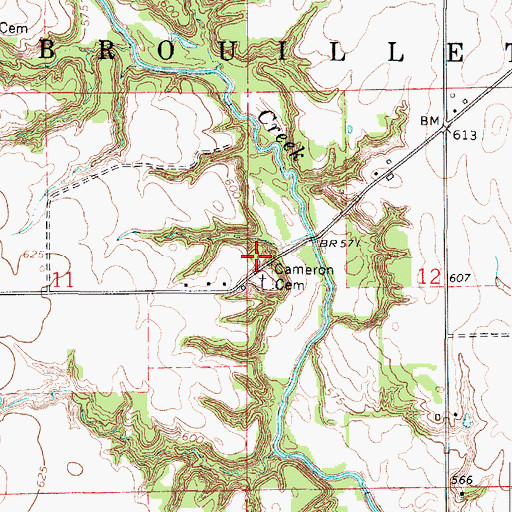 Topographic Map of Watertown School (historical), IL
