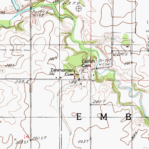 Topographic Map of Zimmerman Cemetery, IL