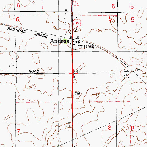 Topographic Map of Andres School (historical), IL