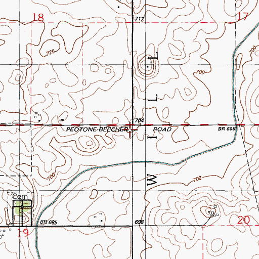 Topographic Map of Barton School (historical), IL