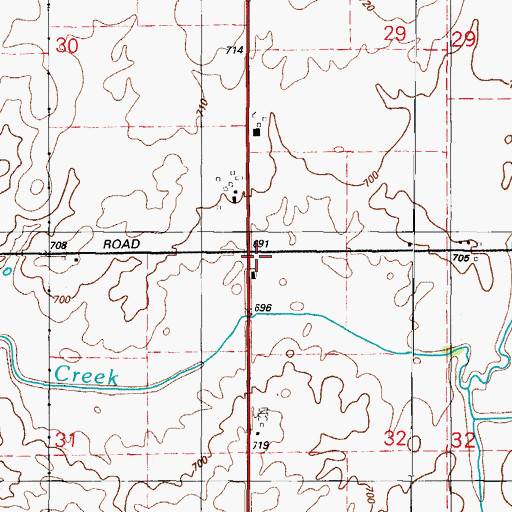 Topographic Map of Bettenhausen School (historical), IL