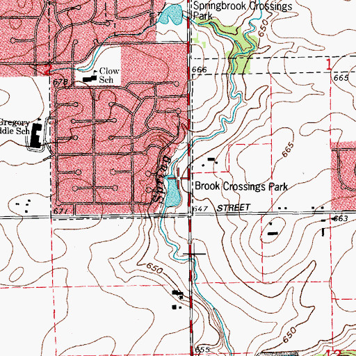 Topographic Map of Brook Crossings Park, IL