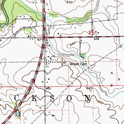 Topographic Map of Brown Church Cemetery, IL
