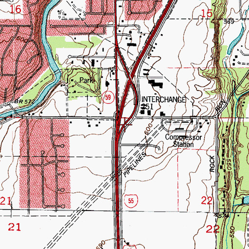 Topographic Map of Center School (historical), IL