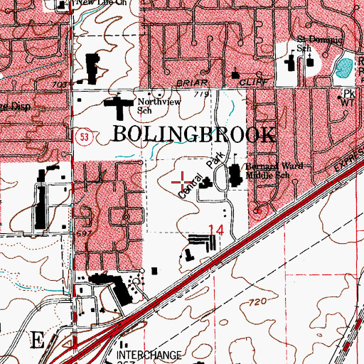 Topographic Map of Central Park, IL
