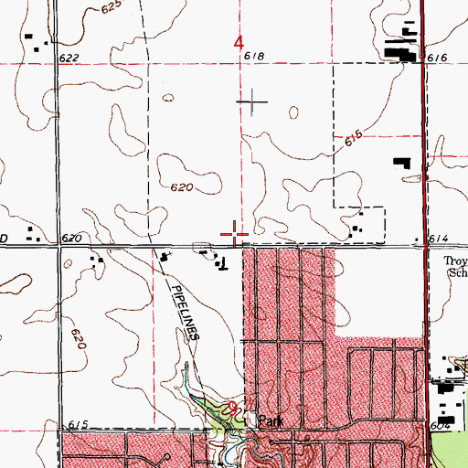 Topographic Map of Cronan School (historical), IL