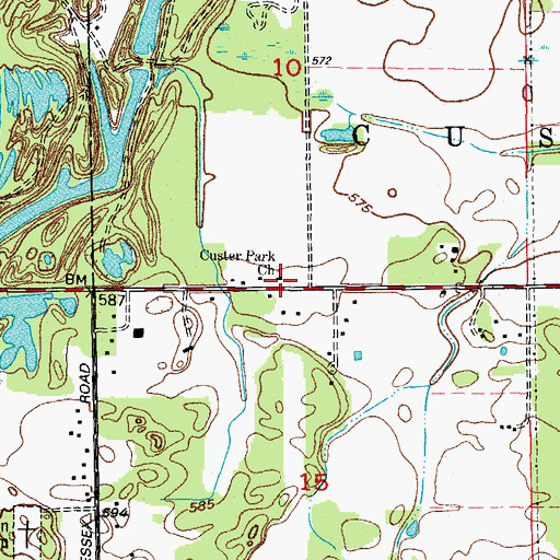 Topographic Map of Custer Park Baptist Church, IL