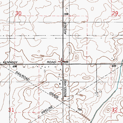 Topographic Map of Denby School (historical), IL