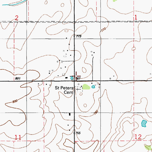 Topographic Map of Esch School (historical), IL