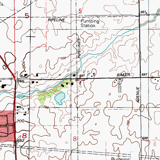 Topographic Map of Fivemile Grove School (historical), IL