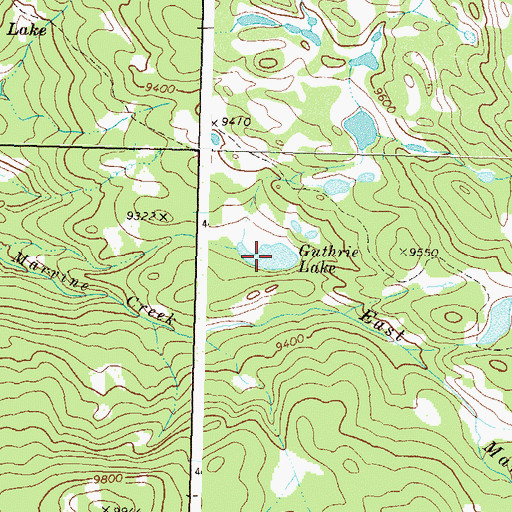 Topographic Map of Guthrie Lake, CO