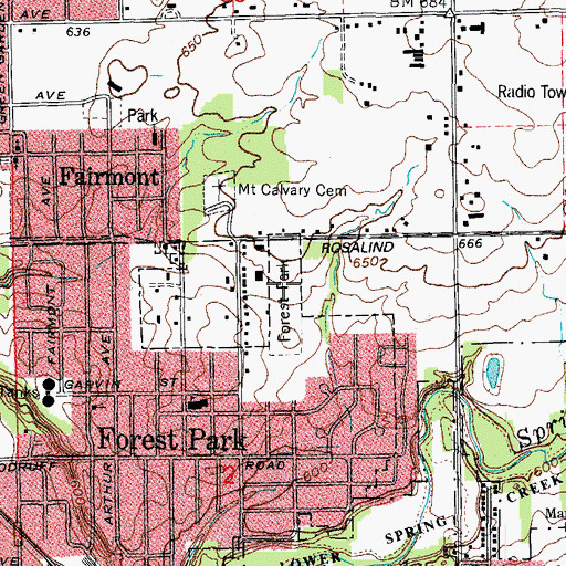 Topographic Map of Forest Park, IL