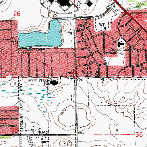 Topographic Map of Foss School (historical), IL