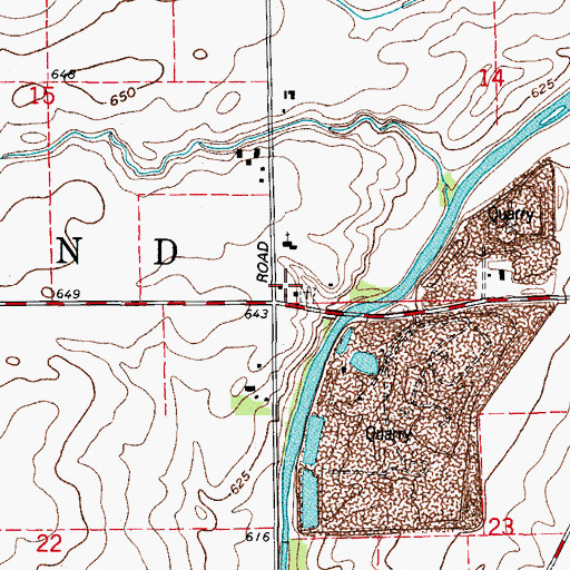 Topographic Map of German Lutheran School (historical), IL