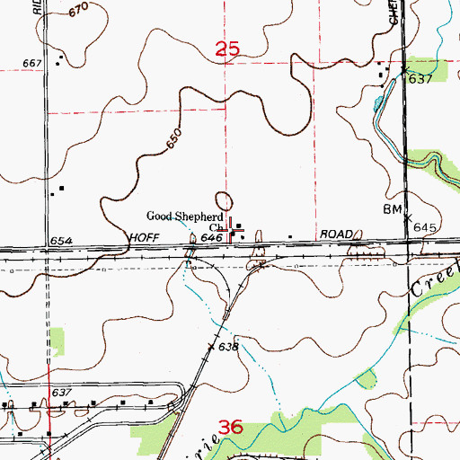 Topographic Map of Good Shepherd Church, IL
