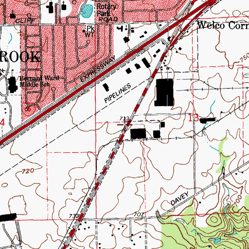 Topographic Map of Graves School (historical), IL