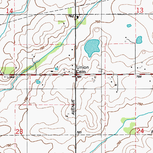 Topographic Map of Harms School (historical), IL