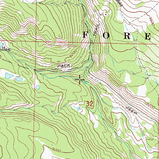 Topographic Map of Middle Fork Derby Creek, CO