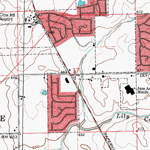 Topographic Map of Higgins School (historical), IL