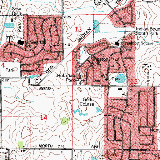 Topographic Map of Hoffman Park, IL
