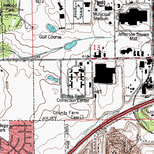 Topographic Map of Illinois Youth Correction Center (historical), IL