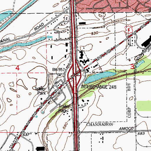 Topographic Map of Interchange 248, IL
