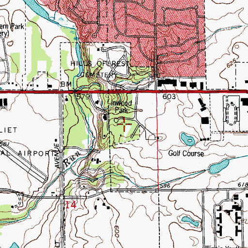 Topographic Map of Inwood Park, IL