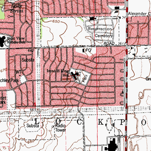 Topographic Map of Irene King Elementary School, IL