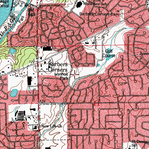 Topographic Map of Ivanhoe Park, IL