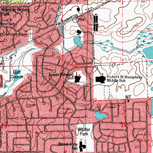 Topographic Map of Jonas E Salk Elementary School, IL