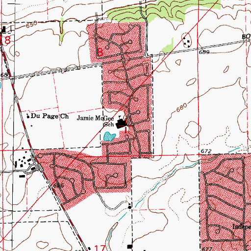 Topographic Map of Jamie McGee Elementary School, IL