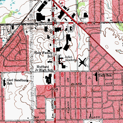 Topographic Map of Joliet Academy, IL