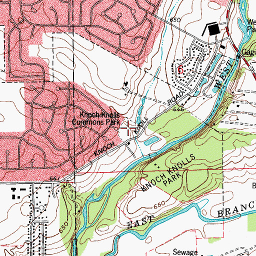 Topographic Map of Knoch Knolls Commons Park, IL