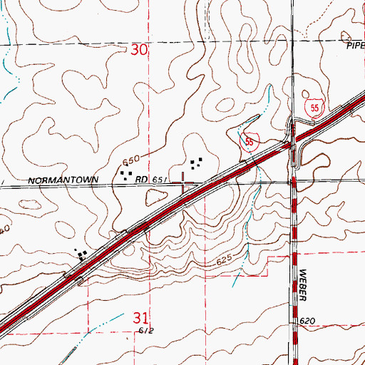 Topographic Map of Lambert School (historical), IL