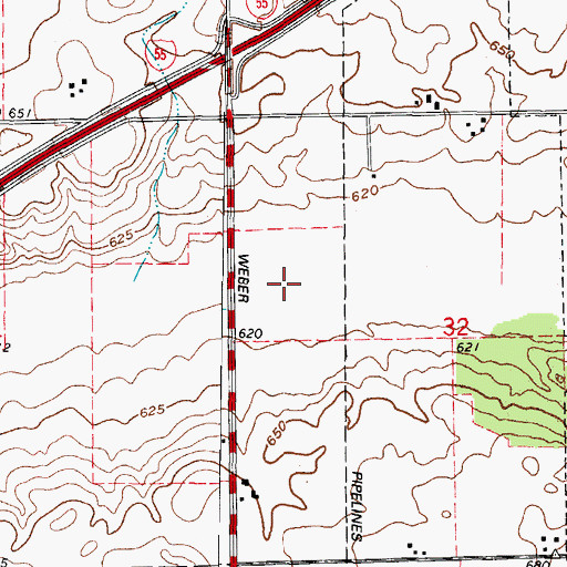 Topographic Map of Lilly Cache Slough, IL
